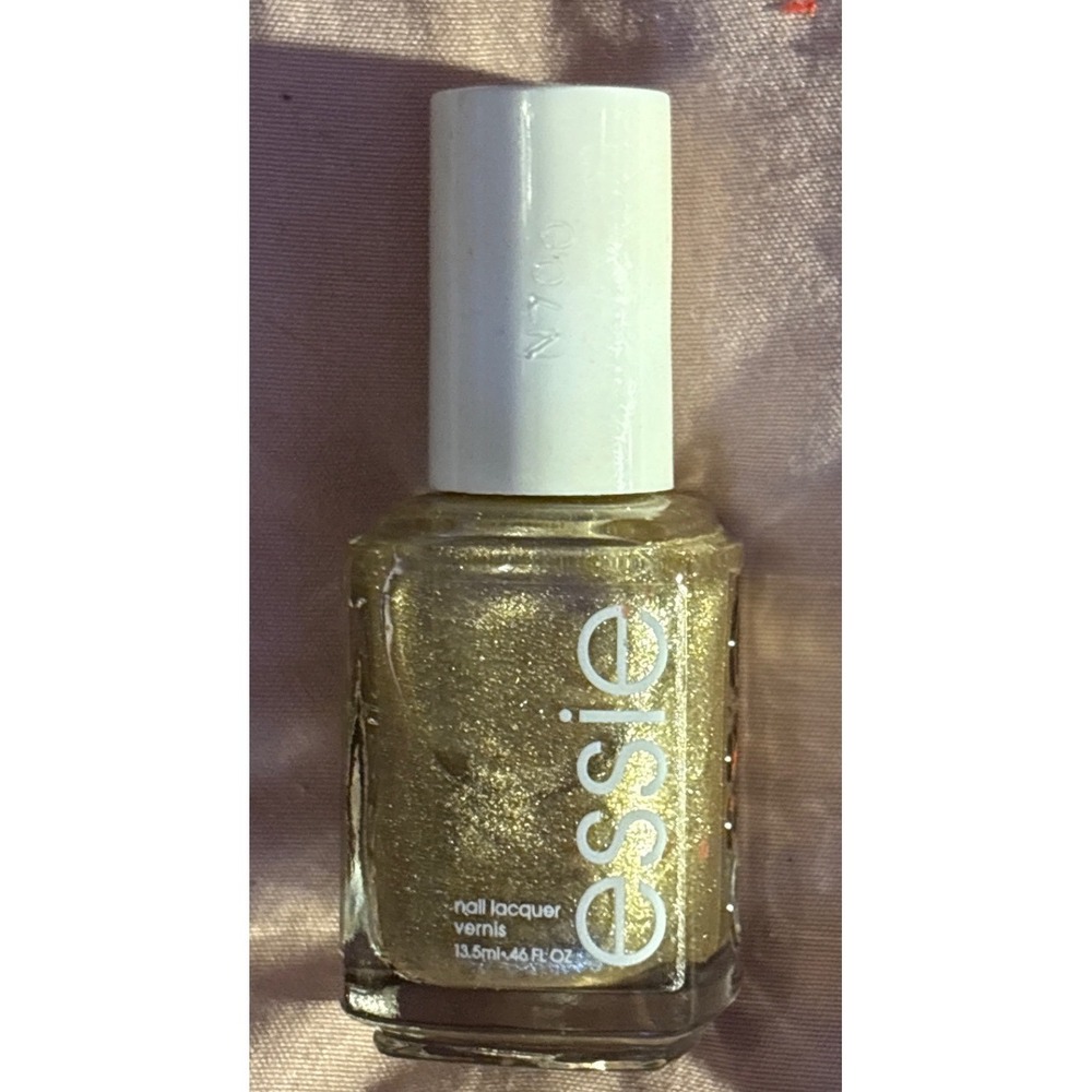 NEW Essie Nail Polish Getting Groovy 1885 Gold Glitter Shimmer Lacquer 0.46 oz
